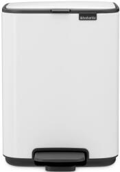 Brabantia Bo Pedal Bin pedálos hulladékgyűjtő szagmentesen záródó Soft-Close fedél, karcsú, négyzetes forma, műanyag tartály, 4L - A méret, acél, fehér - 236723 (236723)