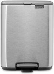 Brabantia Bo Pedal Bin pedálos hulladékgyűjtő szagmentesen záródó Soft-Close fedél, karcsú, négyzetes forma, műanyag tartály, 7L - B méret, r. m. acél, selyem matt ujjlenyomatmentes - 237942 (237942)