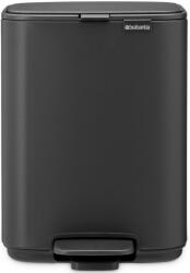 Brabantia Bo Pedal Bin pedálos hulladékgyűjtő szagmentesen záródó Soft-Close fedél, karcsú, négyzetes forma, műanyag tartály, 4L - A méret, acél, határtalan szürke ásványi textúra - 237904 (237904)