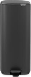 Brabantia Bo Pedal Bin pedálos hulladékgyűjtő szagmentesen záródó Soft-Close fedél, karcsú, négyzetes forma, műanyag tartály, 30L - O méret, acél, határtalan szürke ásványi textúra - 238185 (238185)