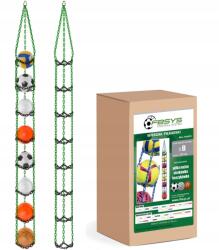 FBSYS labdatartó, 8 labdához, zöld-fekete, foci, röplabda, kosárlabda (5904161706304)