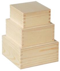  Fa doboz készlet díszítéshez / 3 részes (félkész fa termékek)