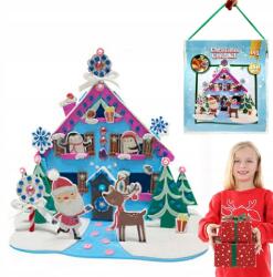 Artmaker Karácsonyi Házikó Hab Puzzle 3D, 180 elem, csillámos, játékfigurákkal (puzzle piankowe diy)