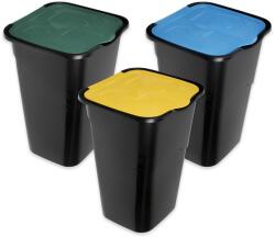 Heidrun Heidrun Szemetes Szelektív 3 x 50L 40x36, 5x53, 5cm FEKETE (1434)
