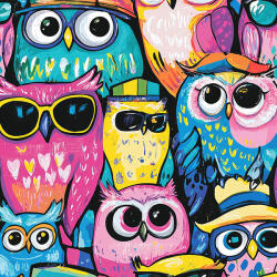 Takoy Téli softshell fehér báránybundával prémium színes baglyok 2