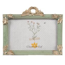 Clayre & Eef Zöld-arany színű sarokdíszes, koszorús képkeret