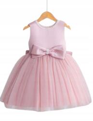 Shein Rózsaszín Egyenes Ruha Masni Applikációval 122-128 1JC