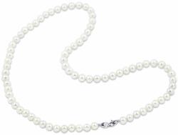 White & Black Édesvízi tenyésztett gyöngysor fehérarany zárral - 5-5, 5mm - 44cm - AAA Top (GY1140)