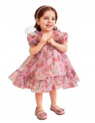 Shein Gyerek Ruha Virágmintával És Fodros Díszítéssel 104-110 1GJ