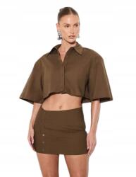 Shein Rövid Oversize Ing Gombokkal Barna Színben Xs 1KE