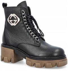 Lemar Vastag aljú tornacipő, fekete, Size 38, bőr (LEMAR 60376 V.Czarny +sr)