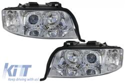 KITT Lightning Angel Eyes első lámpa Xenon, Audi A6 4B C5 (06.2001-05.2004) bal és jobbkormányos modellekhez, fekete (HLAUA64BFLHID)