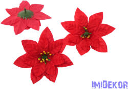  Mikulásvirág bársonyos fej D11, 5cm - Piros