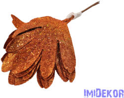  Flitteres-glitteres levél 6db/köteg 24cm - Réz