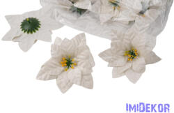  Mikulásvirág bársonyos fej D11, 5cm - Fehér