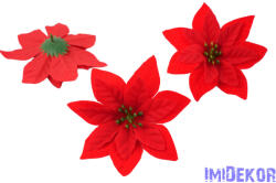  Mikulásvirág bársonyos fej D14cm - Piros