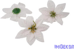  Mikulásvirág bársonyos fej D14cm - Fehér