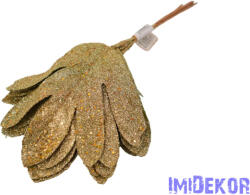  Flitteres-glitteres levél 6db/köteg 24cm - Pezsgő