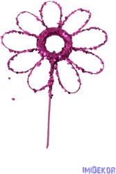  Csillámos virág pick - Lila