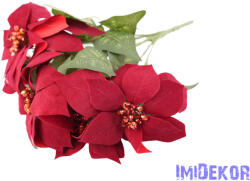  Bársonyos mikulásvirág 5 ágú csokor 47cm - Bordó