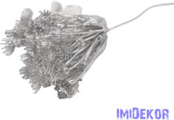  Metál kócos műnövény pick 26cm 1 - Ezüst