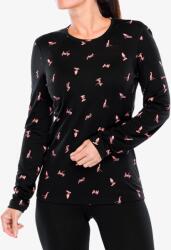 icebreaker Merino 200 Oasis LS Crewe Ski Day Termoaktív női felső - black/acid pink/aop - XS