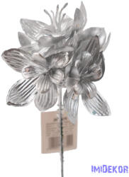  Metál művirágos pick 18cm - Ezüst