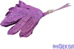  Flitteres-glitteres levél 6db/köteg 24cm - Lila