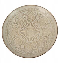 Koopman Bézs Tálaló Tányér, 26, 5cm, dombornyomott növényi mintával (Q97001330-1)