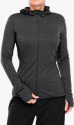 icebreaker Merino 200 Realfleece Descender LS Zip Hoodie Női felső - jet hthr/black/cb - XS