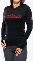 Sensor Merino Upper Fleece Hooded Felső - black mountains - S