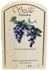  Pálinkás címke - Szőlő (Kék) - (nagy) (410-00116)