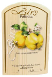  Pálinkás címke - Birs (nagy) (410-00098)