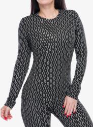 icebreaker Merino 260 Vertex LS Crewe On-Piste Termoaktív női felső - black/snow/j - XS