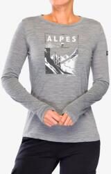 Super Natural Super. natural Alpes LS Női pulóver - cash. grey mel/dark. d. mel/f. wht - L