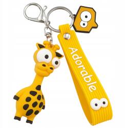 EdiBazzar Kulcstartó Zsiráfos 3D Állat, kulcstartó medál, sárga, szintetikus anyag (5905884014462)