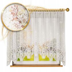 Markizeta Zsakárd függöny, 400×160cm, fehér, virágmintás, csipeszes (361090/FBL/001/400160/1)