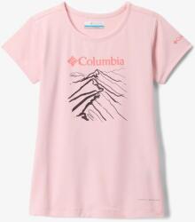 Columbia Tech Trail Short Sleeve Graphic Shirt Póló lányoknak - satin pink/ridge line - 128_140_cm