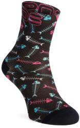 Karpos Green Fire Socks Női biciklis zokni - black/bluebird/white/pink - L-XL
