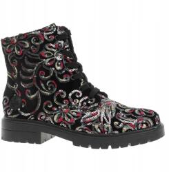RIEKER Női bokacsizma Z2841-90, Size 39, fekete-multi (Z2841-90)