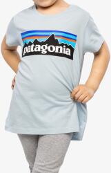 Patagonia Regenerative Organic Certified Cotton P-6 Logo T-Shirt Póló Lányoknak - steam blue - 104_116_cm