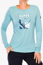Super Natural Super. natural Alpes LS Női pulóver - cameo blue/ocean ble/fresh wht - L