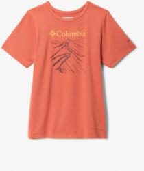 Columbia Tech Trail Short Sleeve Graphic Shirt Póló fiúknak - tuscan/ridge line life - 104_116_cm