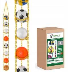 FBSYS Szuper Akasztó 8 labdához, sárga, 225cm, focihoz (5904161706922)