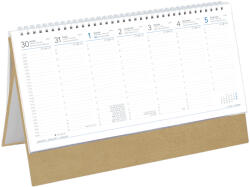 TopTimer Álló, fehér lapos asztali naptár T051, Bézs