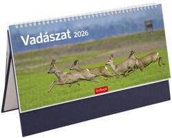 TopTimer Vadászat, képes, álló csonkalapos asztali naptár T054, Kék