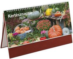 TopTimer Kertész, képes, álló csonkalapos asztali naptár T054, Bordó
