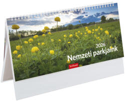 TopTimer Nemzeti park, képes álló papírtáblás csonkalapos asztali naptár T054, Fehér