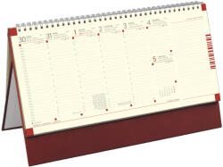 TopTimer Jegyzettömbös, krém (Chamois) lapos, álló asztali naptár C051, Bordó