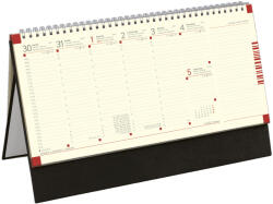 TopTimer Jegyzettömbös, krém (Chamois) lapos, álló asztali naptár C051, Fekete